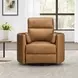 Arcadia Vintage Caramel Leather Swivel Glider Power Recliner with USB Charging
