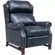 Thornfield Shoreham Blue Leather Push Thru The Arms Recliner with Nailhead Trim