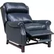 Thornfield Shoreham Blue Leather Push Thru The Arms Recliner with Nailhead Trim