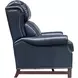 Thornfield Shoreham Blue Leather Push Thru The Arms Recliner with Nailhead Trim