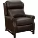 Thornfield Ashford Walnut Leather Push Thru The Arms Recliner with Nailhead Trim