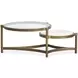 Cassidy Aged Brass and Volakas Round Glass Top Cocktail Table