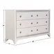 Cassie White 6 Drawer Dresser and Rectangular Mirror
