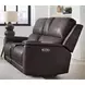 Eldridge Steamboat Brown Leather 76" Zero Gravity Power Reclining Loveseat with Console and USB Charging