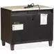 Timberlyn Espresso and Beige 2 Door Stone Top Nightstand with USB Charging