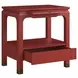Eave Red Rectangular Bedside Table with 1 Drawer