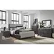 Plum Creek Ravenwood Black and Elite Dove Queen Upholstered Panel Bed