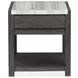 Plum Creek Ravenwood Black and White Rectangular Marble Top End Table
