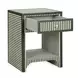 Kora Green Stripes 1 Drawer Open Nightstand