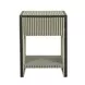 Kora Green Stripes 1 Drawer Open Nightstand