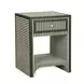 Kora Green Stripes 1 Drawer Open Nightstand