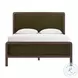 Hella Forest Green Velvet Queen Upholstered Bed