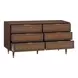 Sierra Dark Chocolate Brown 6 Drawer Dresser