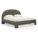 Orphea Kale Green Performance Fabric King Upholstered Panel Bed