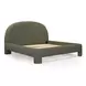 Orphea Kale Green Performance Fabric King Upholstered Panel Bed