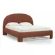 Orphea Autumn Red Performance Fabric King Upholstered Panel Bed