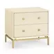 Pesce Cream and Gold 2 Drawer Nightstand