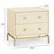 Pesce Cream and Gold 2 Drawer Nightstand