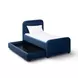 Briella Navy Blue Performance Velvet Upholstered Panel Storage Trundle Bedroom Set
