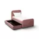 Briella Salmon Performance Velvet Upholstered Panel Storage Trundle Bedroom Set