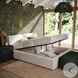Meena Cream Upcycled Linen Upholstered Panel Storage Bedroom Set