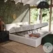 Meena Cream Upcycled Linen King Upholstered Storage Bed
