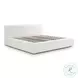 Meena Cream Upcycled Linen King Upholstered Storage Bed
