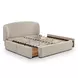 Corey Taupe Performance Fabric Queen Upholstered Storage Panel Bed