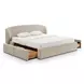 Corey Taupe Performance Fabric King Upholstered Storage Panel Bed
