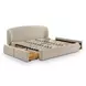 Corey Taupe Performance Fabric King Upholstered Storage Panel Bed
