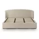 Corey Taupe Performance Fabric King Upholstered Storage Panel Bed