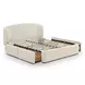 Corey Cream Performance Fabric Queen Upholstered Storage Panel Bed