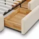 Corey Cream Performance Fabric King Upholstered Storage Panel Bed