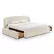 Corey Cream Performance Fabric King Upholstered Storage Panel Bed