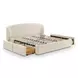 Corey Cream Performance Fabric King Upholstered Storage Panel Bed