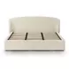 Corey Cream Performance Fabric King Upholstered Storage Panel Bed