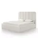 Parker Cream Performance Fabric King Upholstered Panel Bed