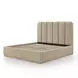 Parker Tan Performance Fabric King Upholstered Panel Bed