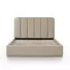 Parker Tan Performance Fabric King Upholstered Panel Bed