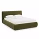 Isla Green Performance Velvet Queen Upholstered Panel Bed