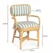 Dorine Mint Green and White Performance Fabric Upholstered Arm Chair