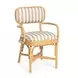 Dorine Khaki and White Performance Fabric Upholstered Arm Chair