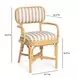 Dorine Khaki and White Performance Fabric Upholstered Arm Chair