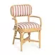 Dorine Cherry and White Performance Fabric Upholstered Arm Chair