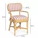 Dorine Cherry and White Performance Fabric Upholstered Arm Chair