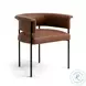 Taylor Saddle Brown Performance Vegan Leather Dining Chair