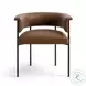 Taylor Saddle Brown Performance Vegan Leather Dining Chair