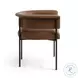 Taylor Saddle Brown Performance Vegan Leather Dining Chair