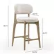 Carnation Cream Performance Fabric Upholstered Counter Height Stool