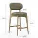 Carnation Forest Green Performance Fabric Upholstered Counter Height Stool